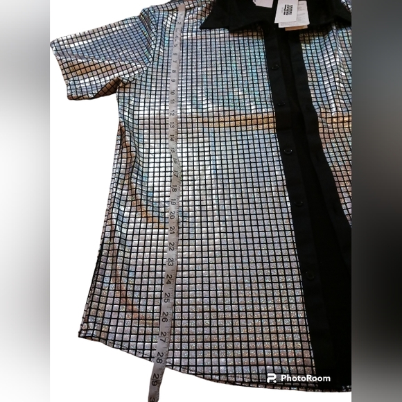 NWT Jogal Mens metallic style luxury shirt. XL. - Picture 3 of 7